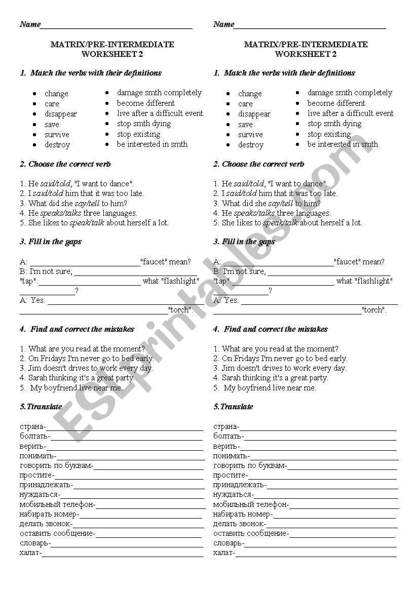 worksheet worksheet