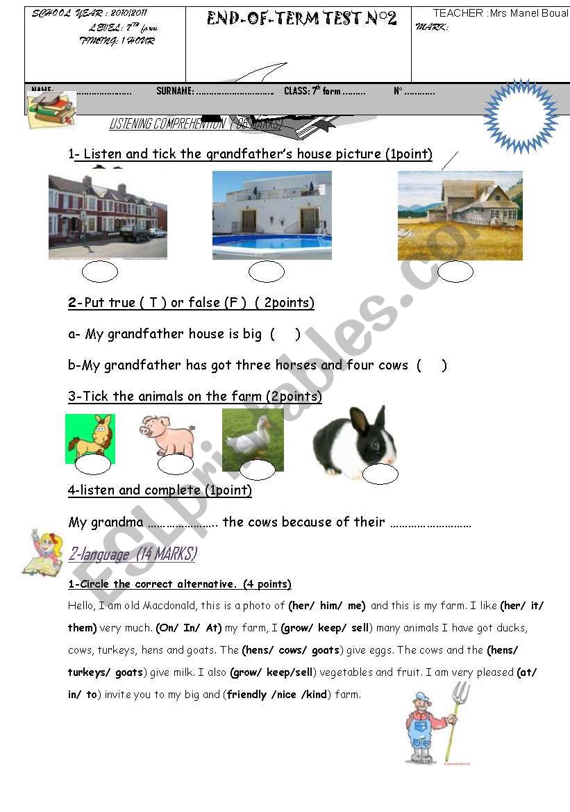 MID TERM 2 7 TH FORM worksheet