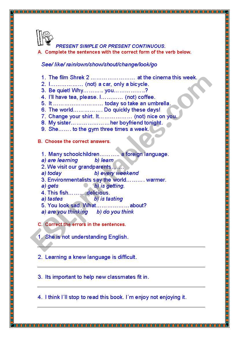 ENGLISH EXAM FOR INTERMEDIATE STUDENTS
