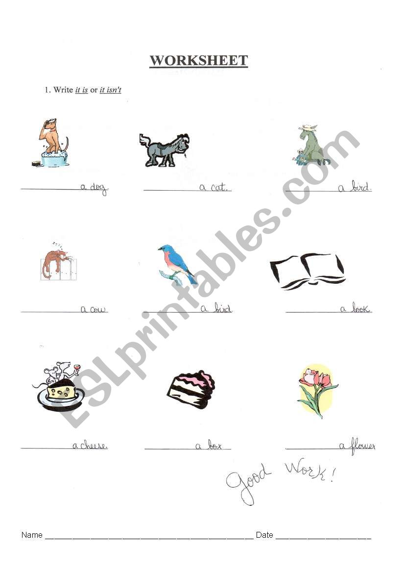 verb to be worksheet