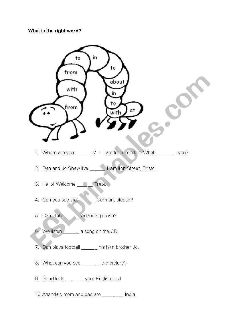 collocations and prepositions worksheet