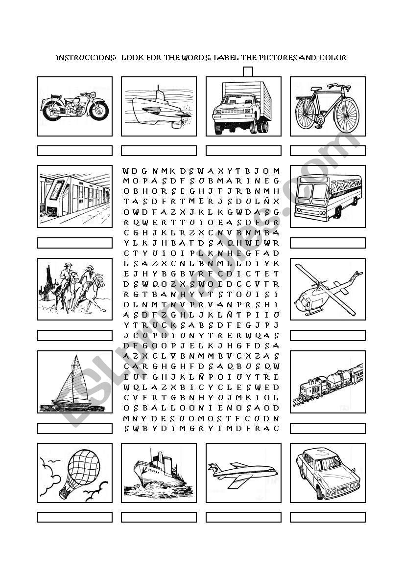 Means of transportation puzzle
