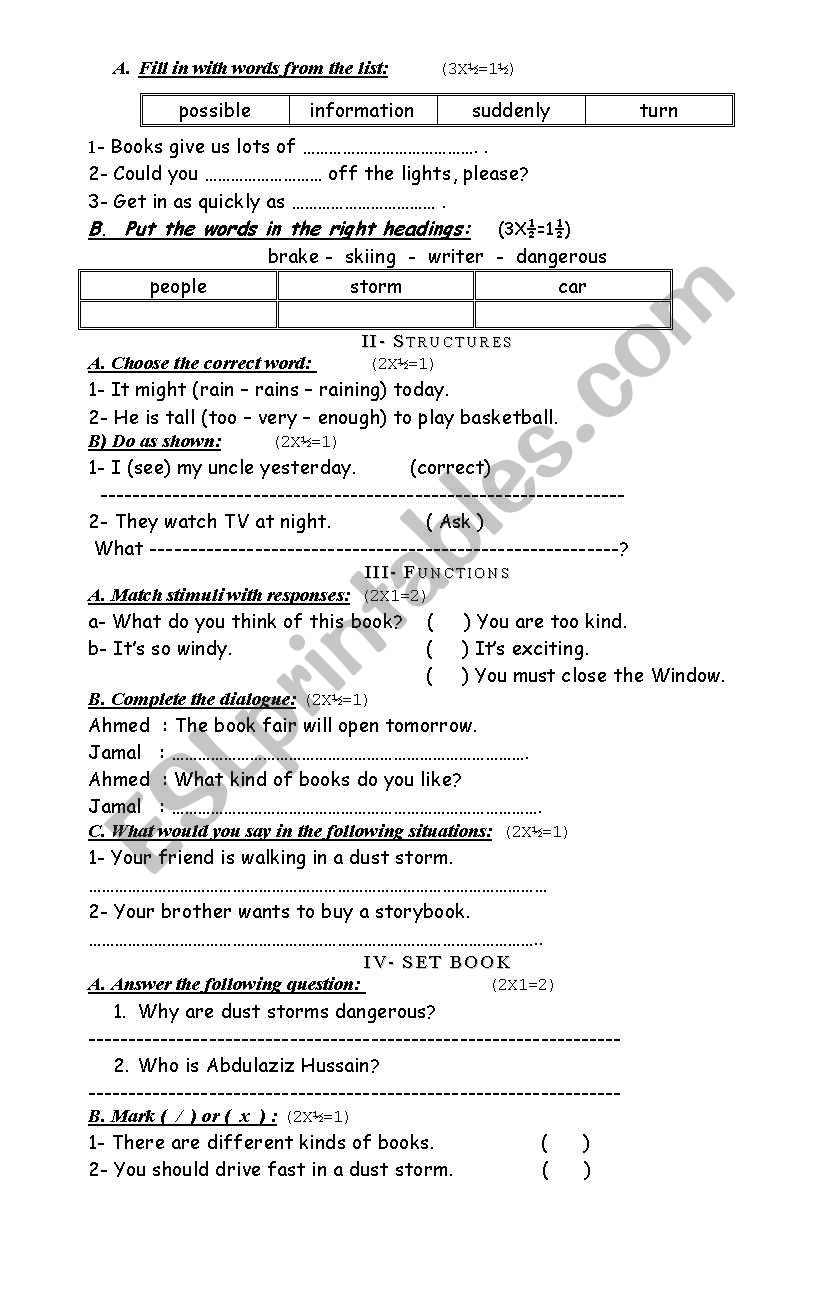 5th grade worksheet