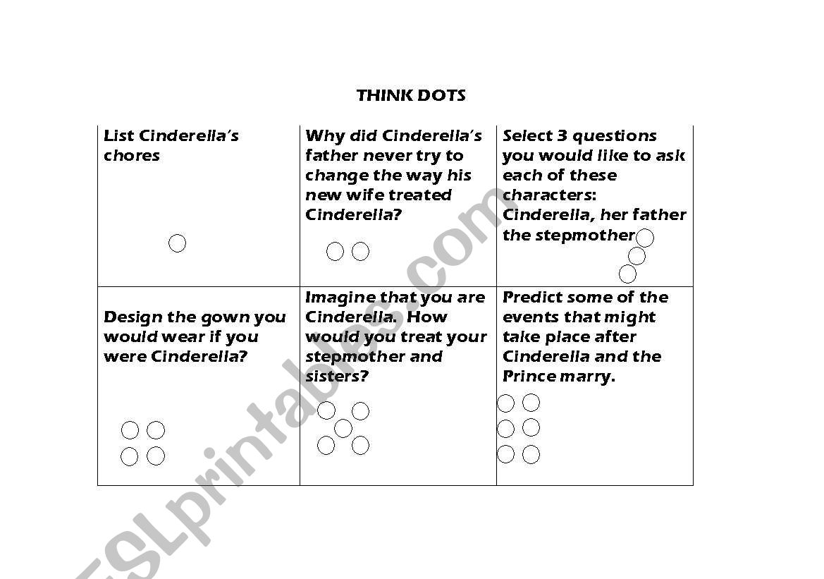 Cinderella Thinkdots worksheet