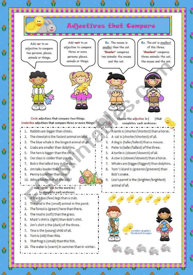 Adjectives that Compare worksheet