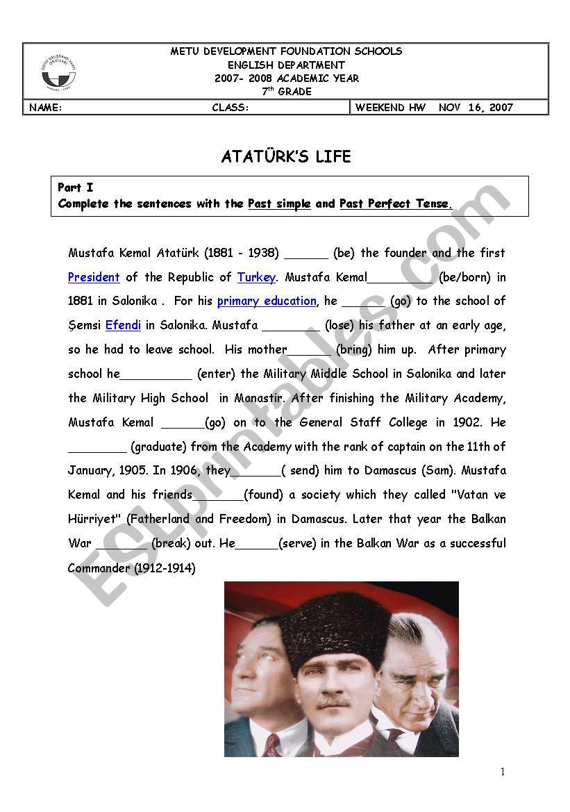 atatrk memorial worksheet