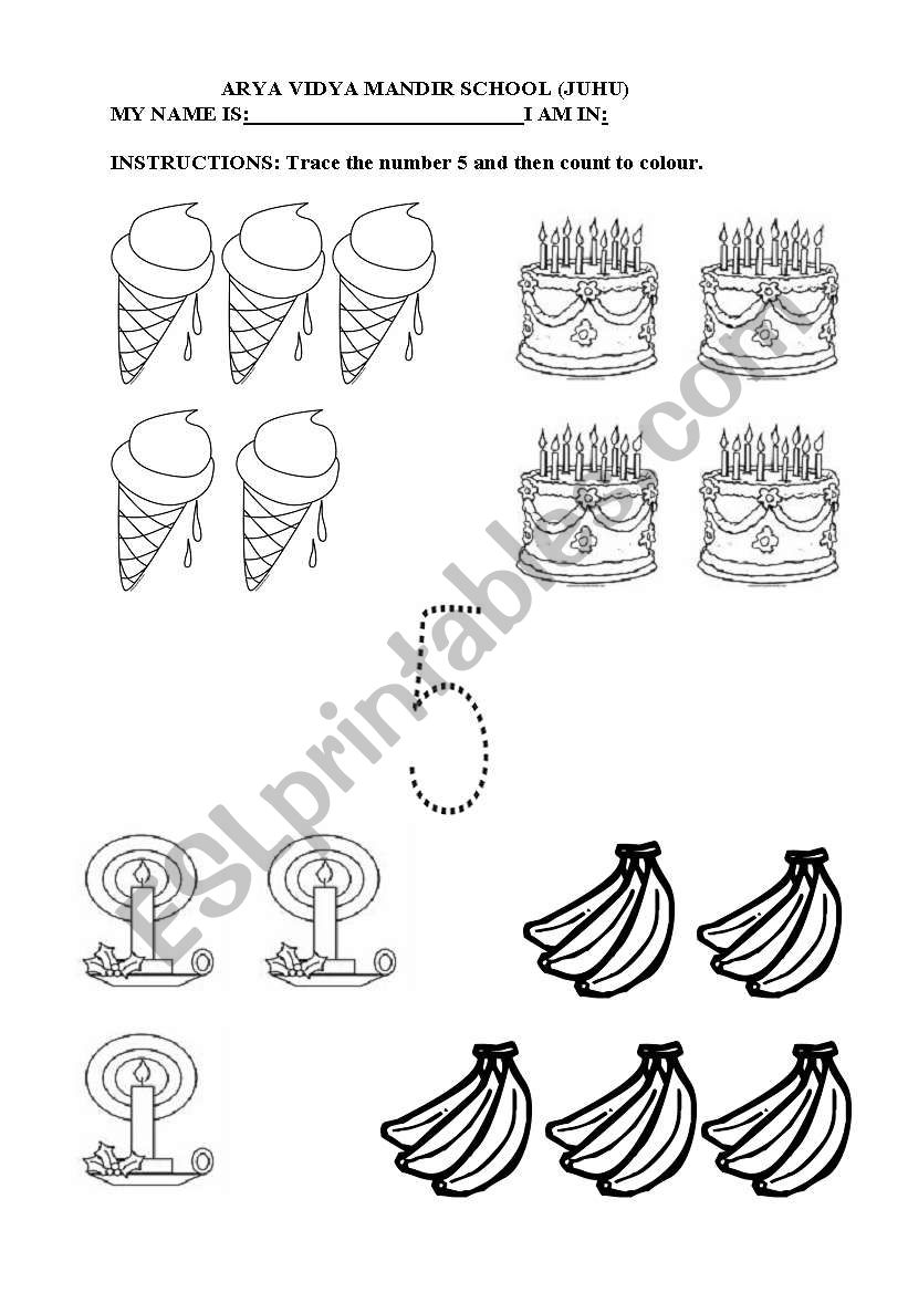 Number 5 Worksheet worksheet