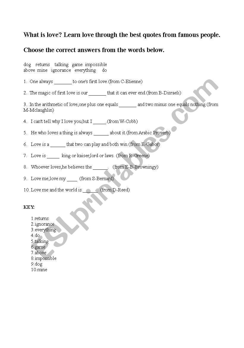 Valentines Day   :     worksheet