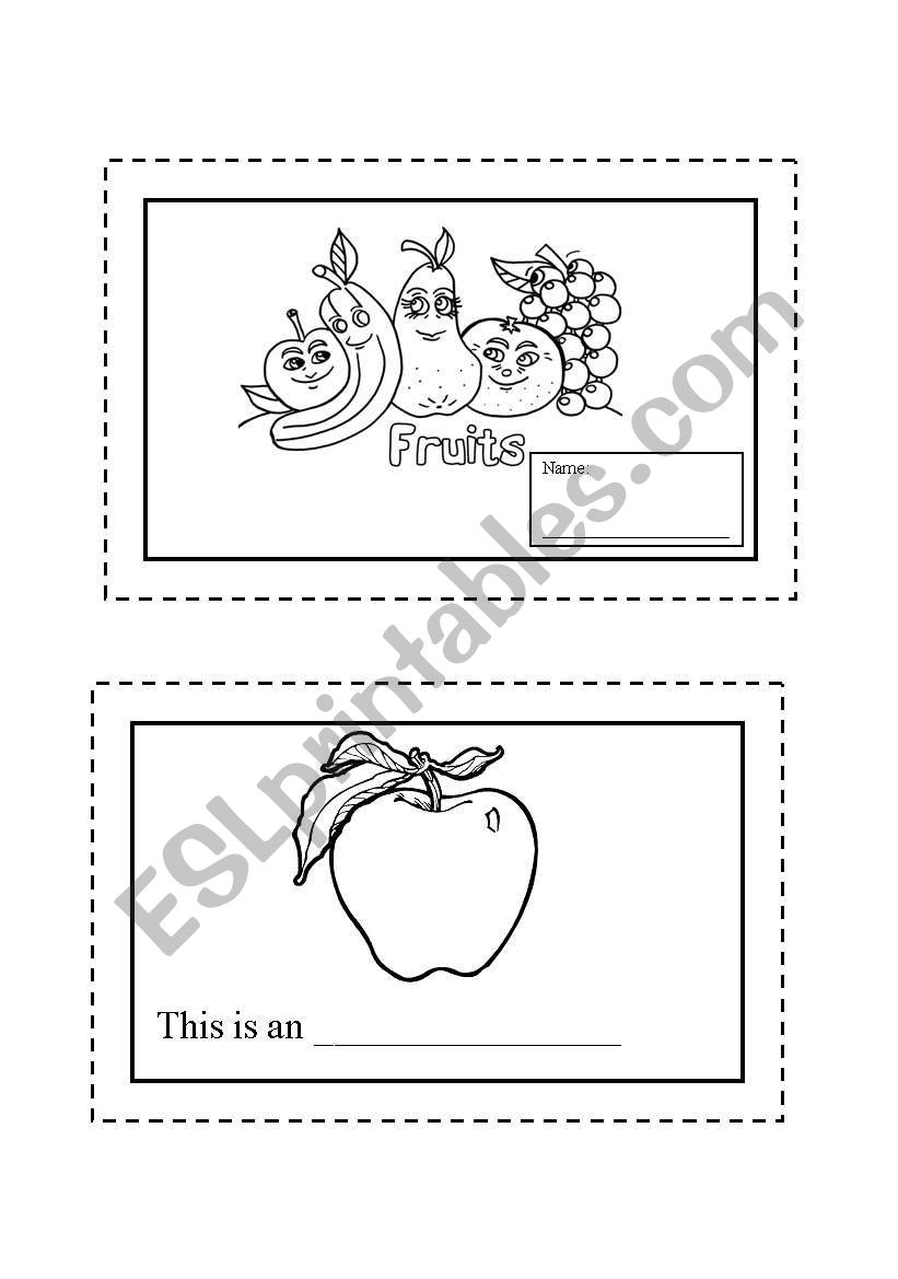 Fruit vocab book worksheet