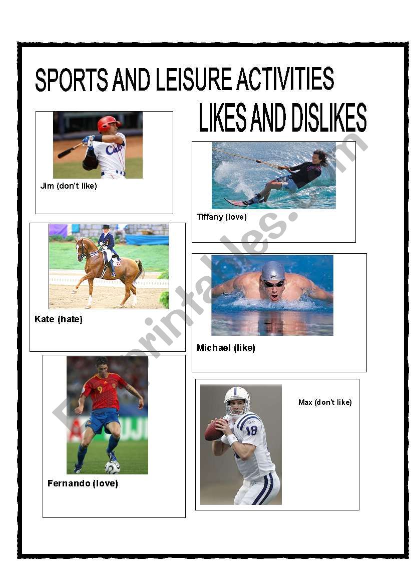 Leisure Activities worksheet