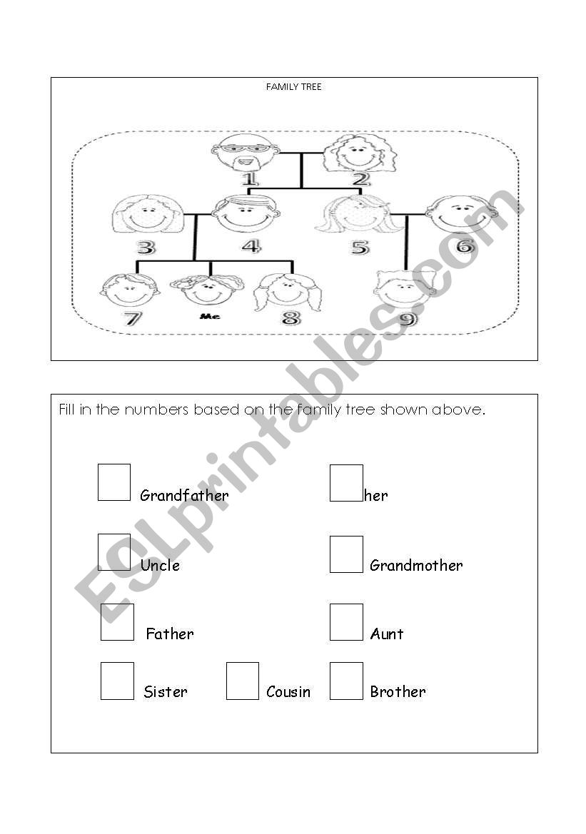 My Family Tree worksheet