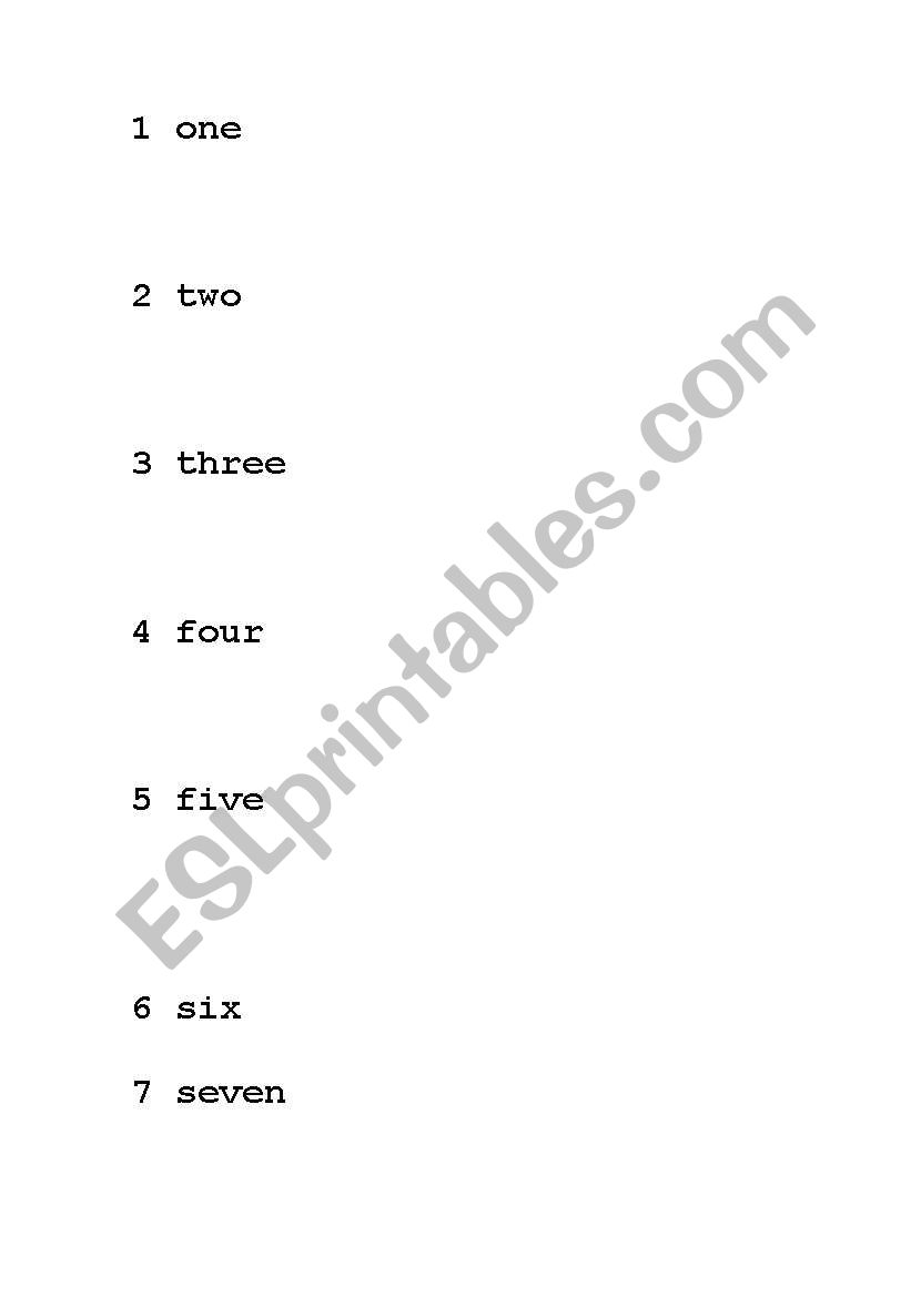 Trace numbers 1 to 20 worksheet