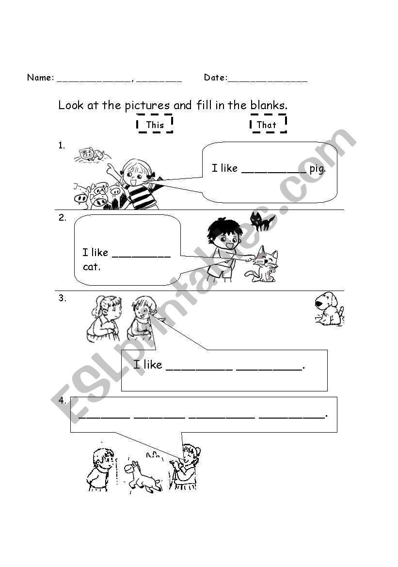 This That  Demonstrative Pronouns Exercise