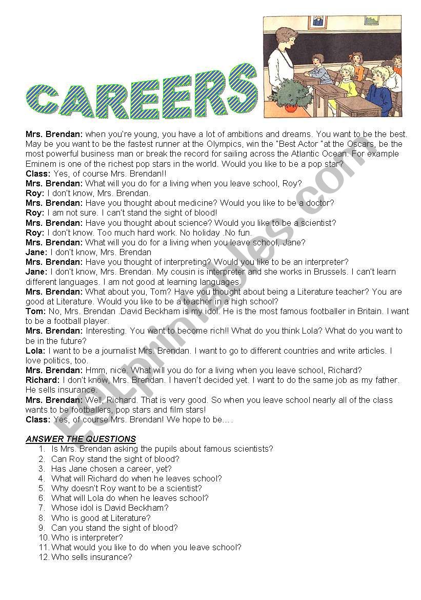 Careers worksheet
