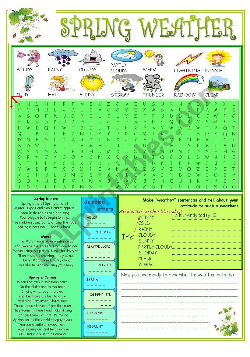 Spring Weather worksheet