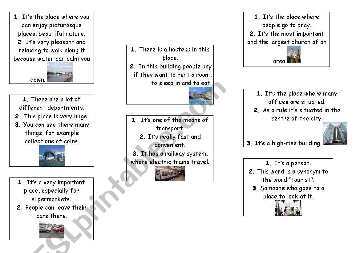 city places worksheet