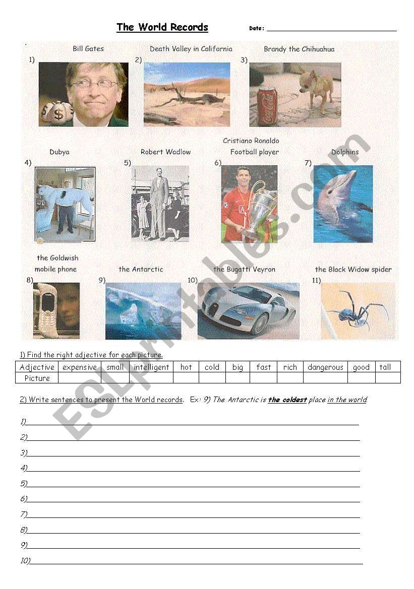 Superlative_World Records worksheet