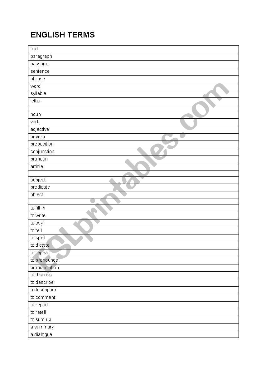 classroom phrases worksheet