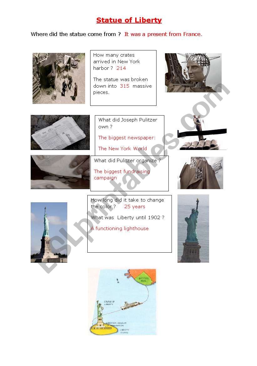 Statue of Liberty worksheet