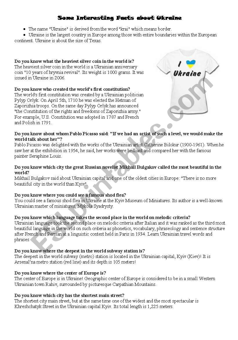 some interesting facts about Ukraine