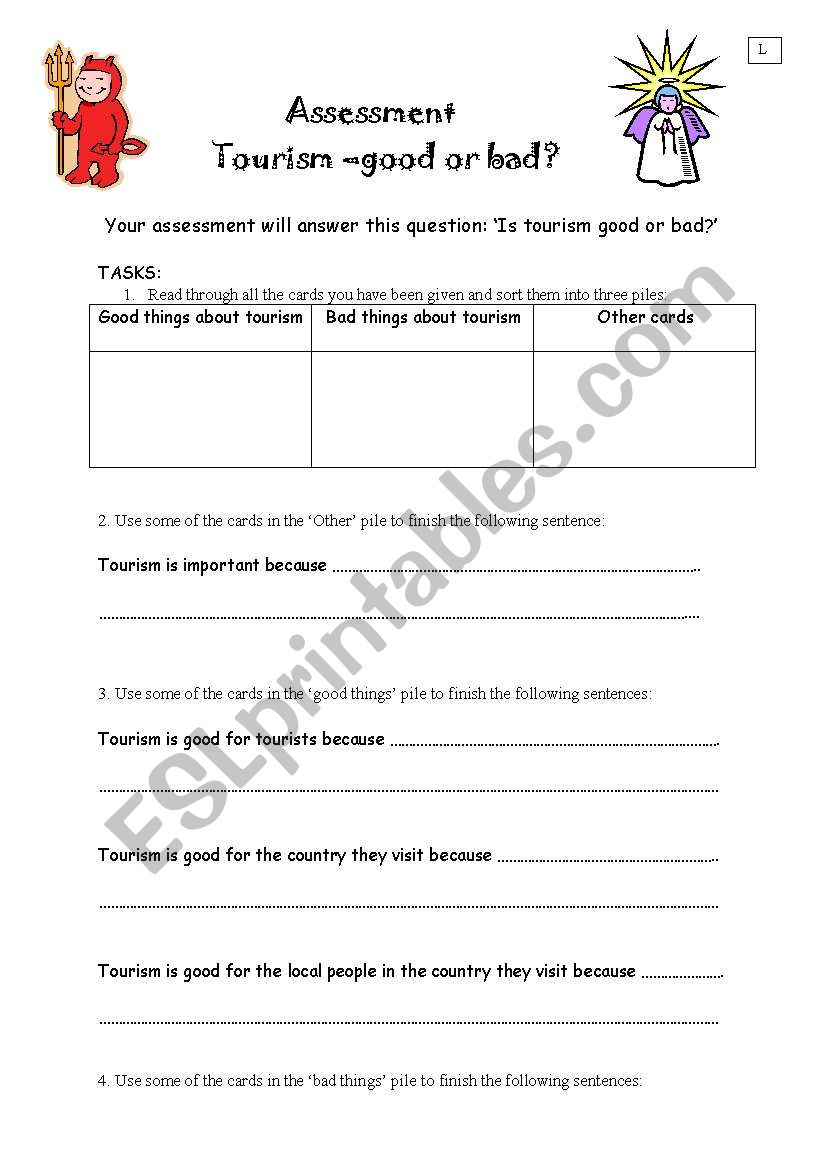 Tourism worksheet