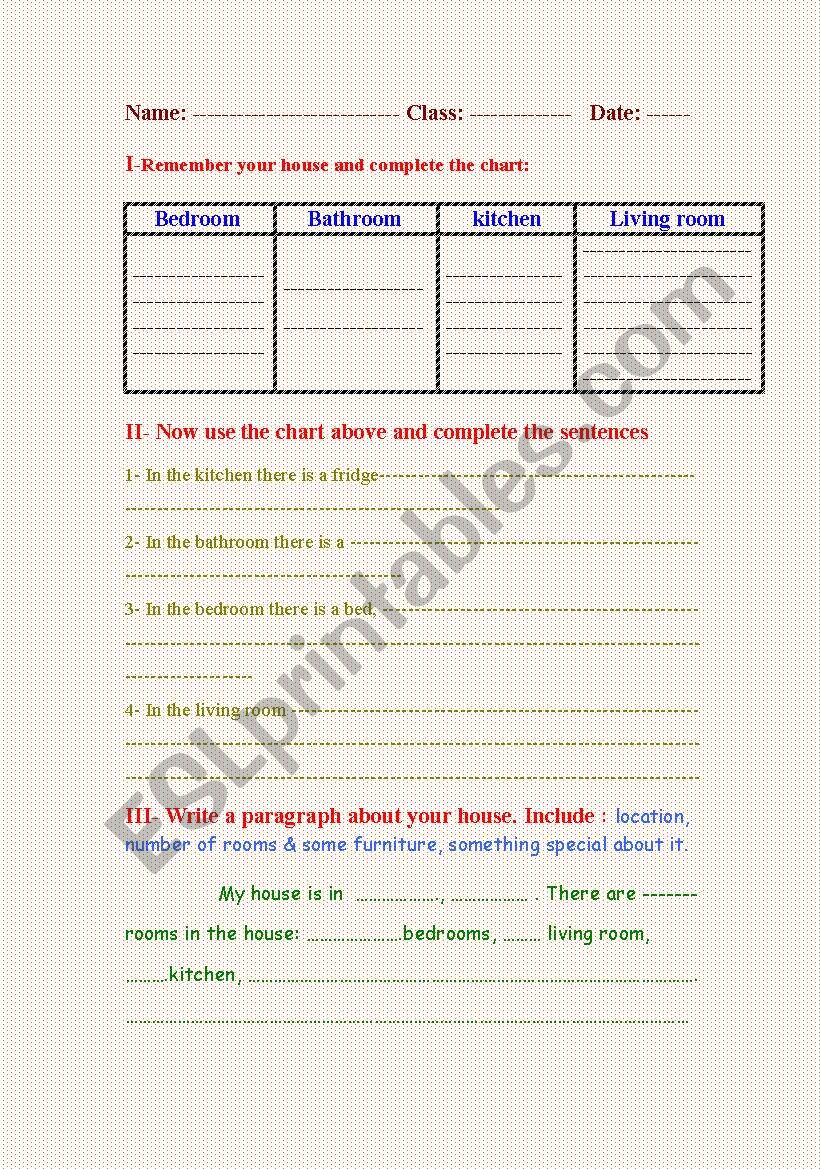 At home  worksheet