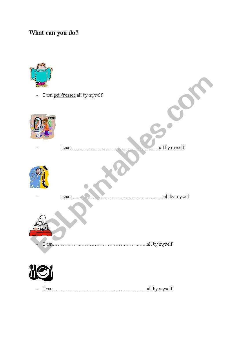 What can you do? worksheet