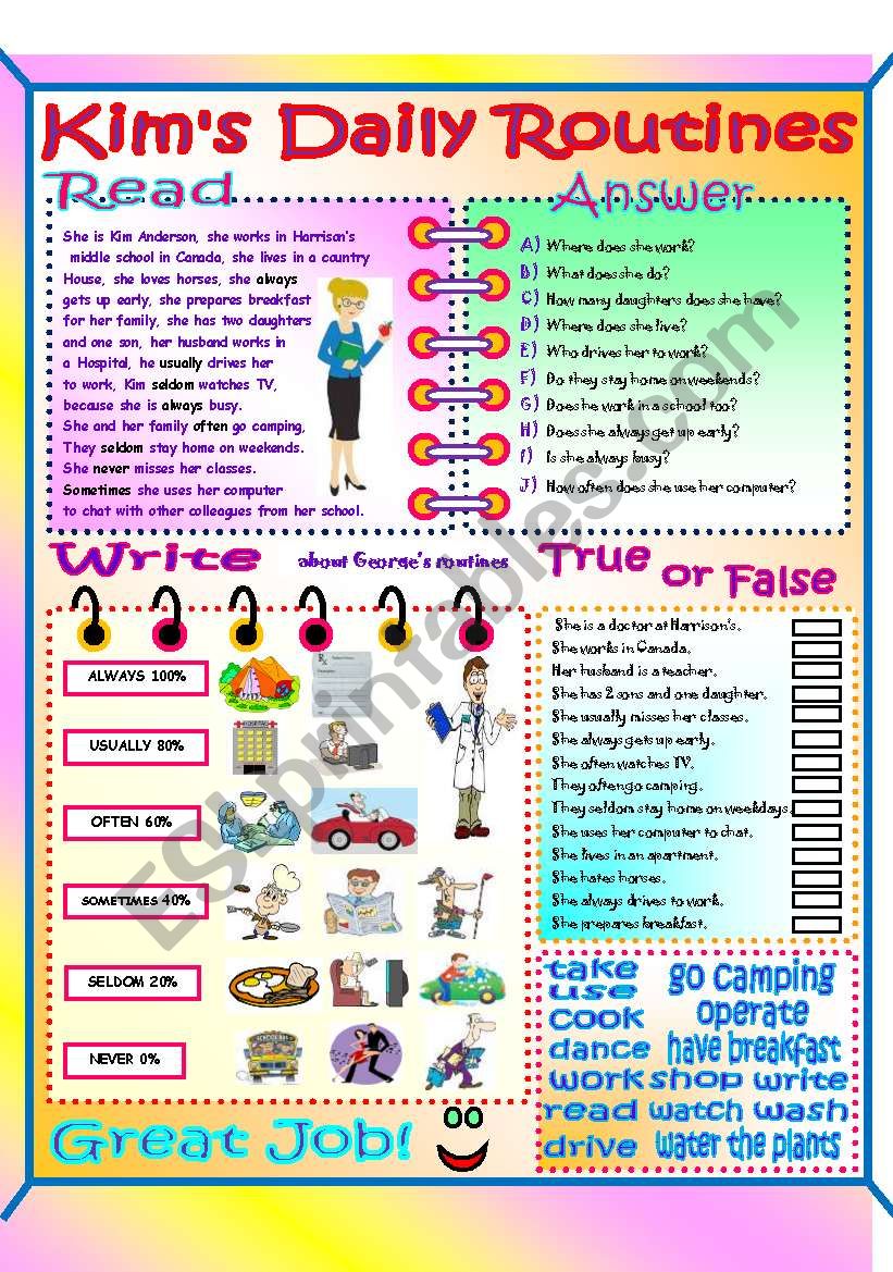  Present  Simple Review worksheet