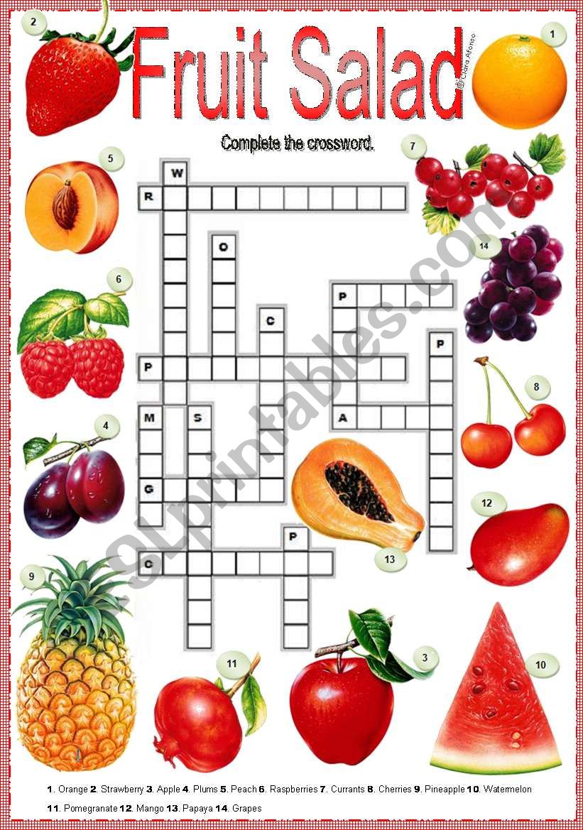 Fruit salad worksheet