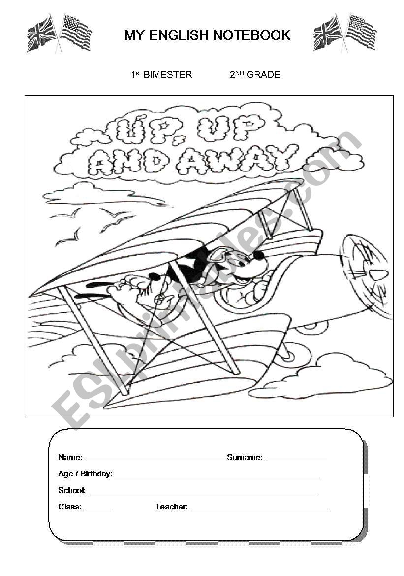 Notebook cover - pre-school worksheet