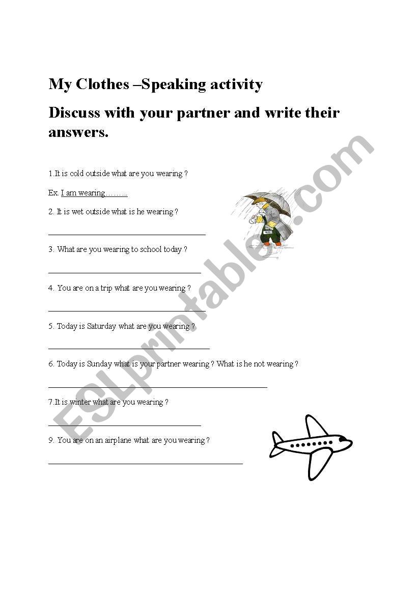 speaking activity worksheet
