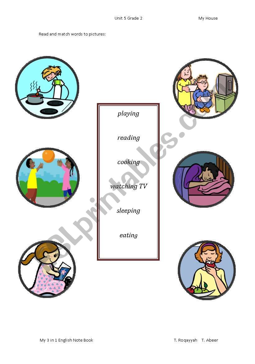 action words worksheet