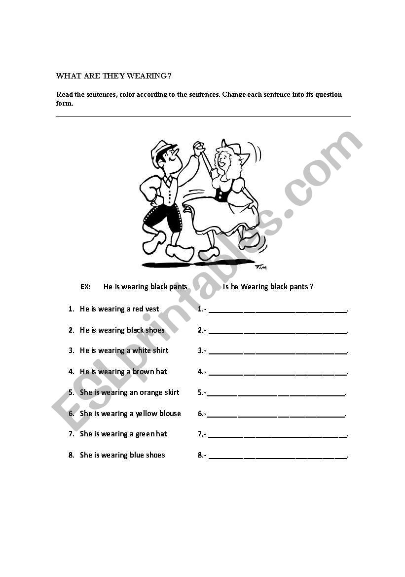 What are they wearing? worksheet
