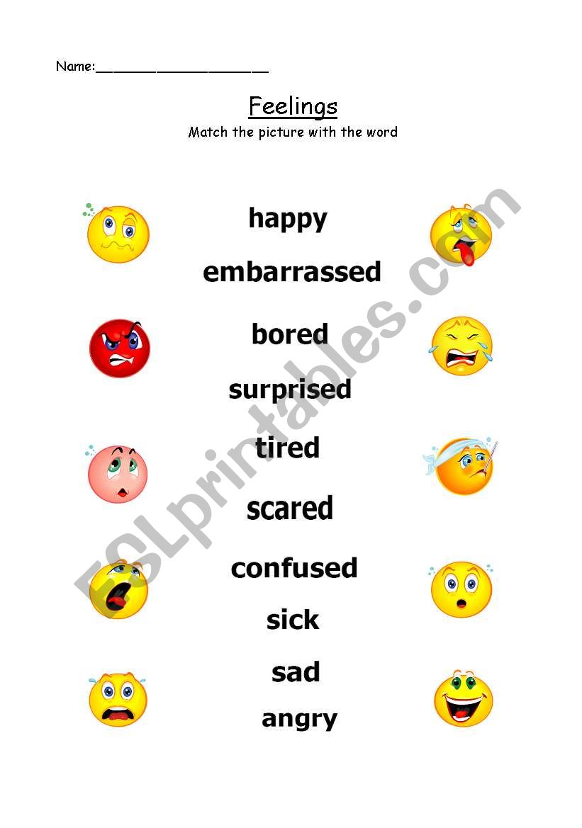 Feelings worksheet