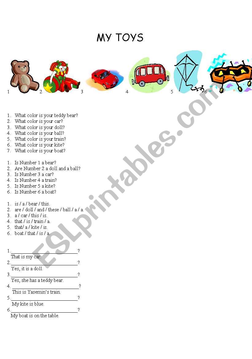 toys worksheet