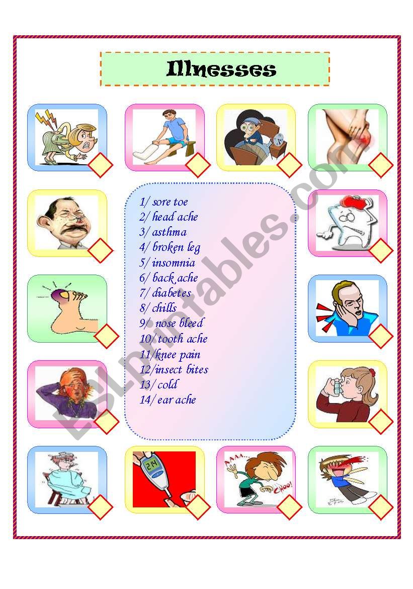 illness-matching-esl-worksheet-by-naoura