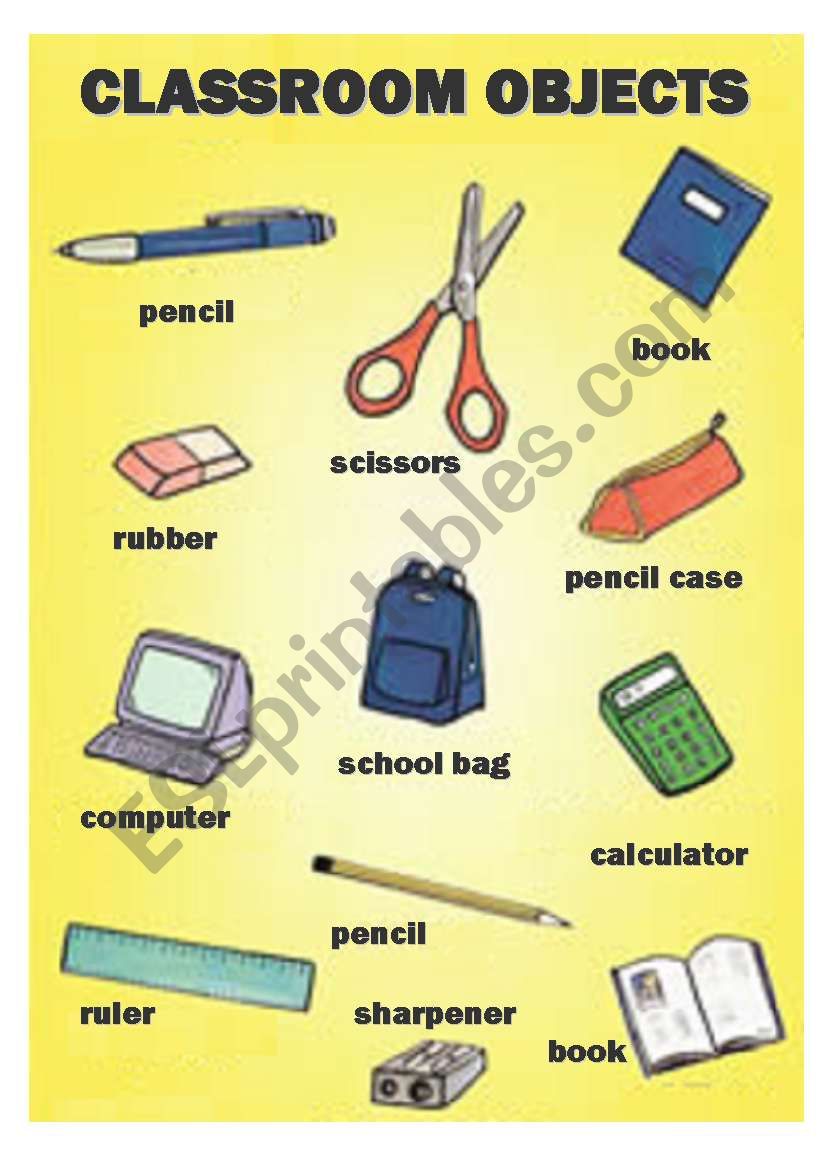 CLASSROOOM OBJECTS worksheet