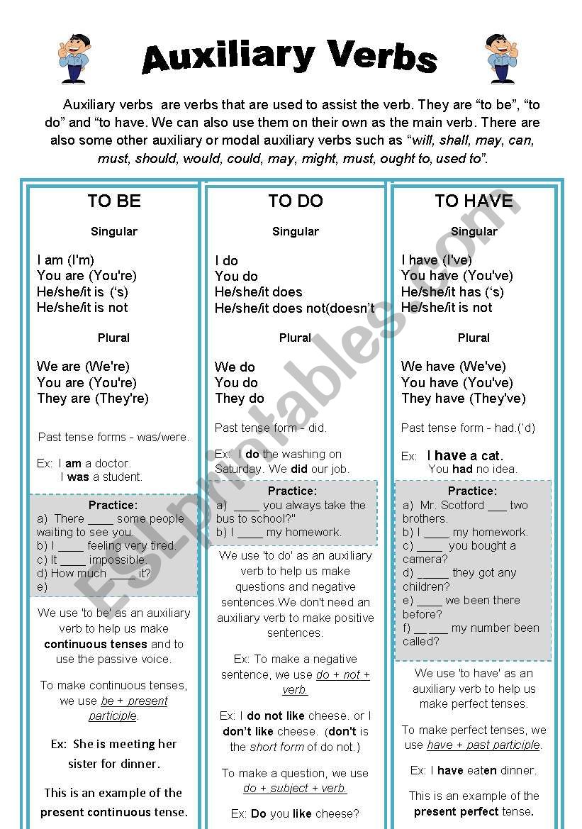 Auxiliary Verbs worksheet