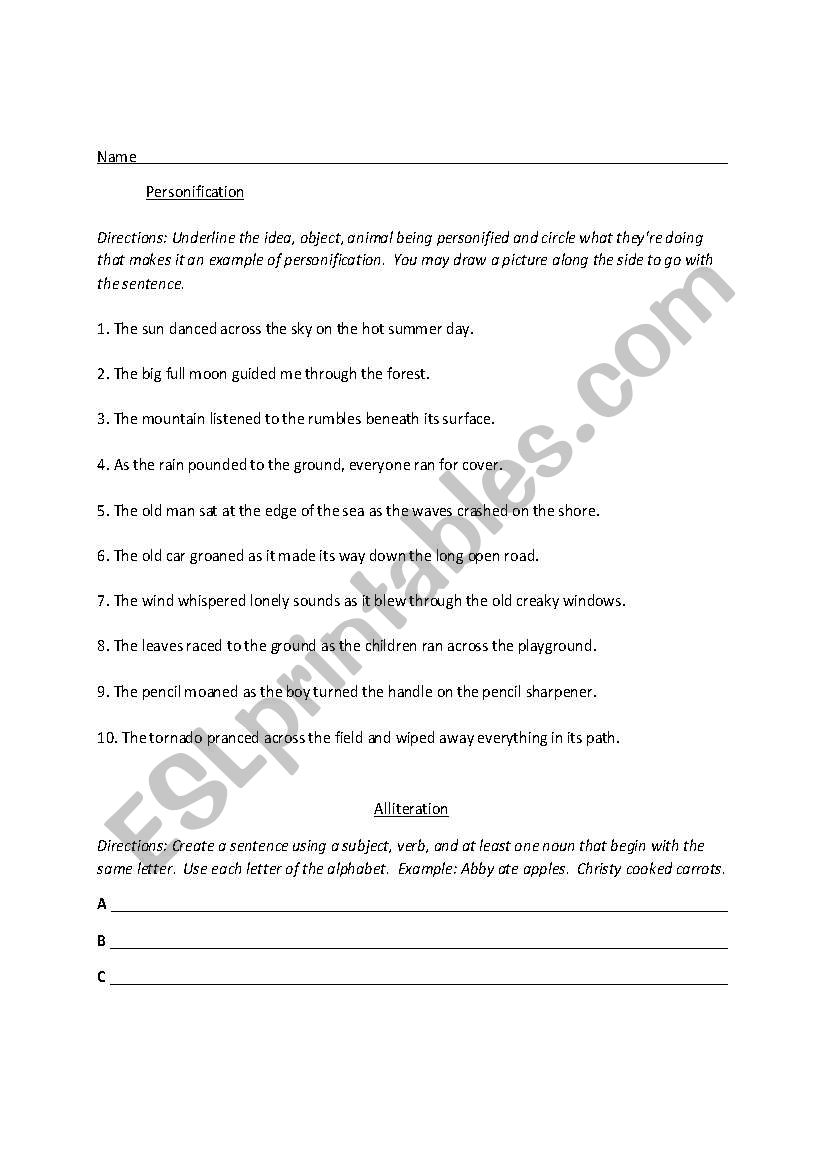 Mrs. Gillespie worksheet