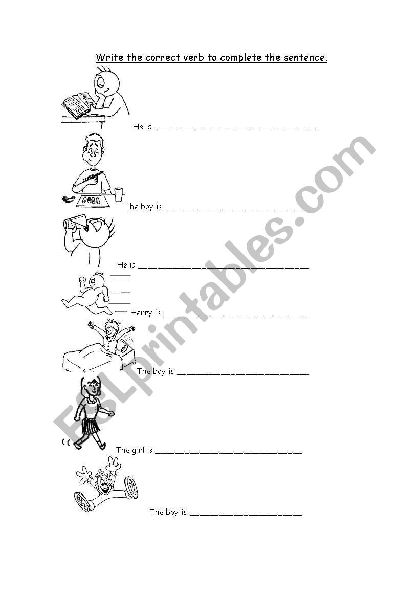 Present continuous worksheet
