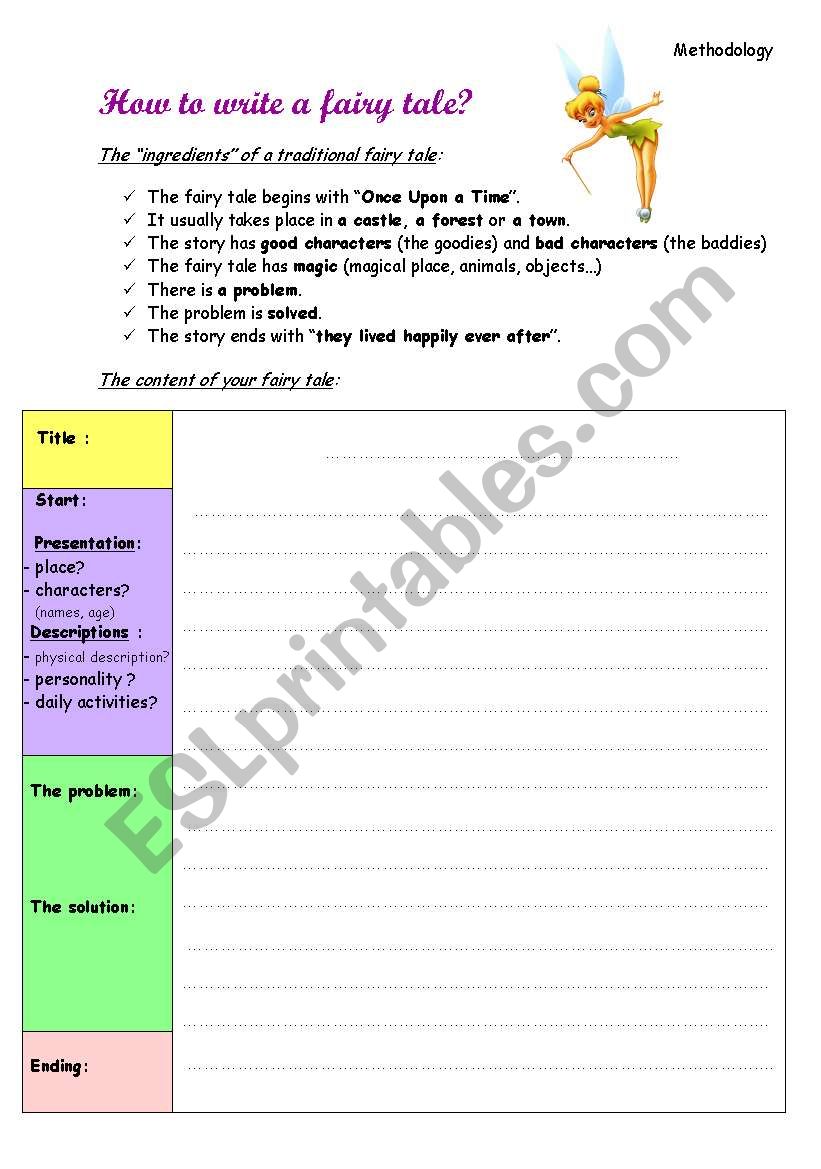 How to write a fairy tale? worksheet