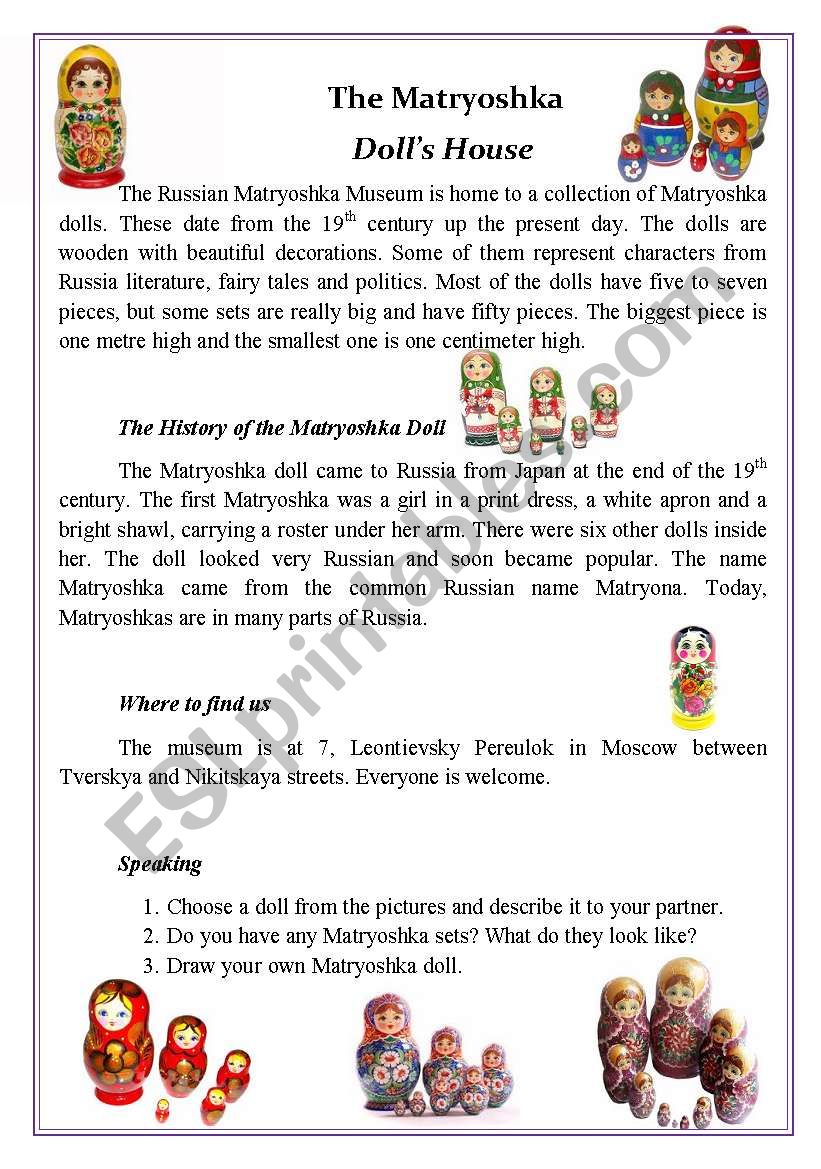 The Matryoshka worksheet