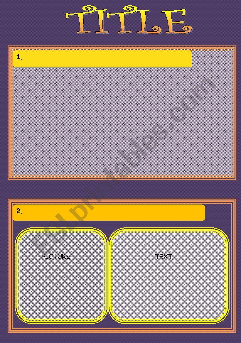 Yellow-purple template worksheet