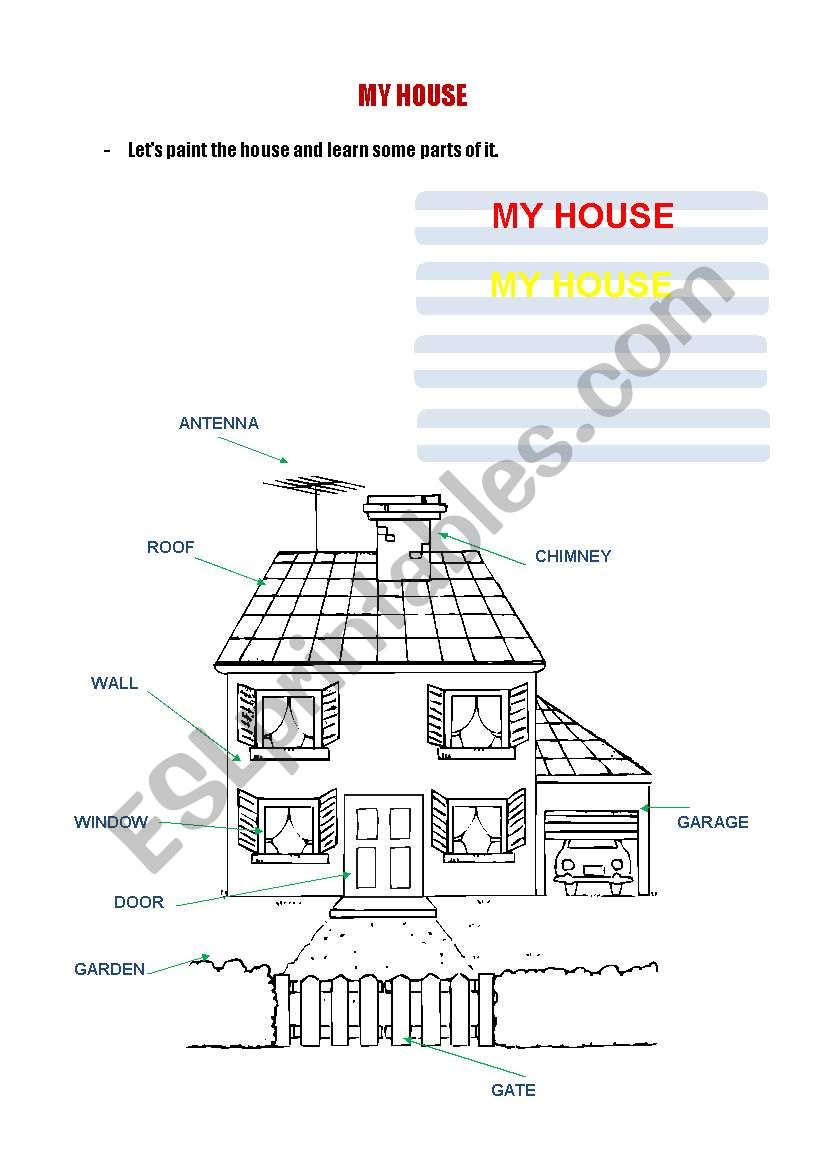 My House worksheet