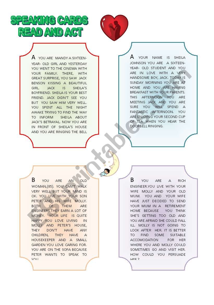 LETÂ´S ACT ! LETÂ´S SPEAK worksheet