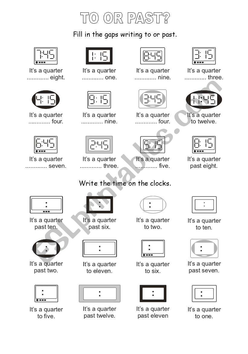 To or paste? worksheet