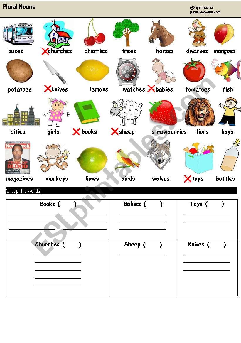 Plural Endings - s, es, ies, ves