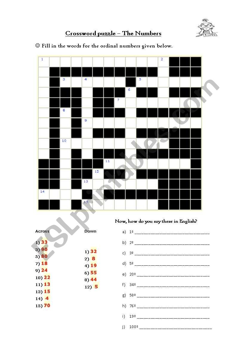 the numbers worksheet