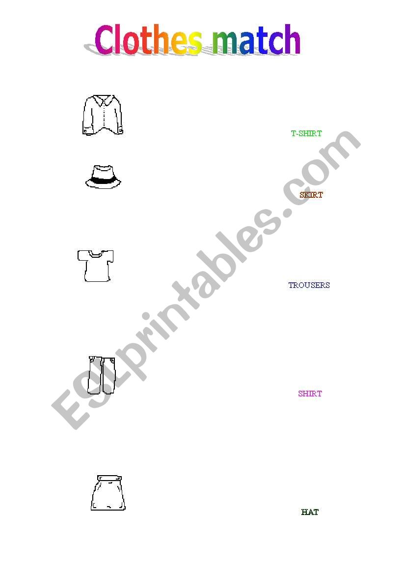 clothes worksheet