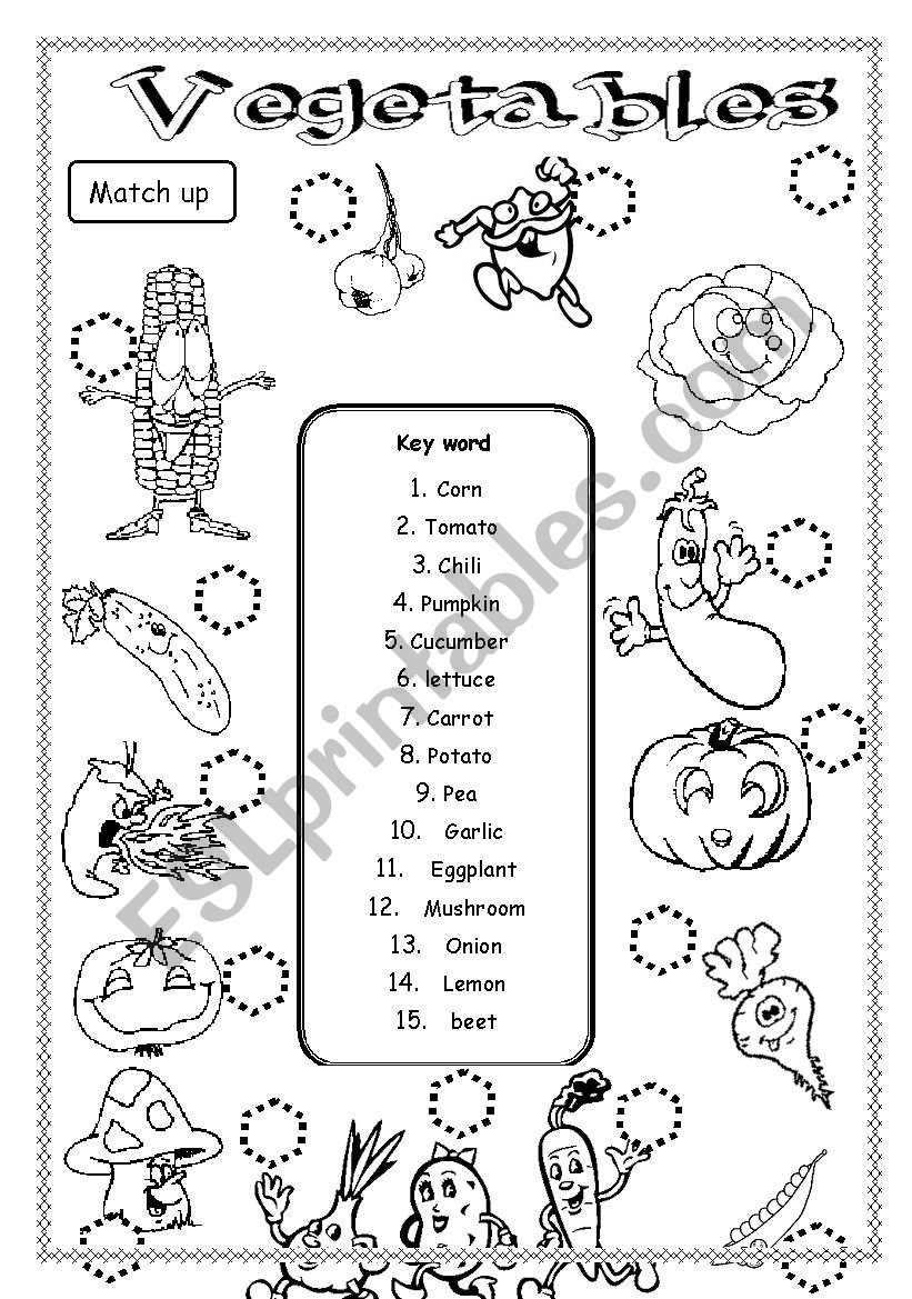 Vegetables worksheet